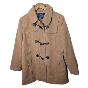 Mackintosh Collections Hooded Wool Duffle Coat Size L Tan